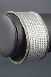 Italian Bi-Color Wide Woven Cuff Bracelet