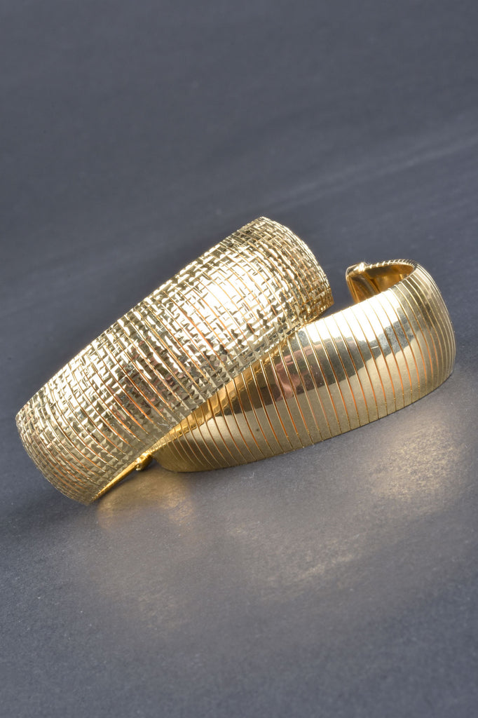 Italian Domed Cubetto Cuff Bracelet, Choice of Polished or Diamond Cut