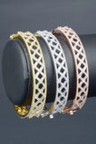 Handmade Lattice Design Baguette Hinged Bangle Bracelet
