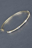 Baguette and Pave Station Bangle Bracelet