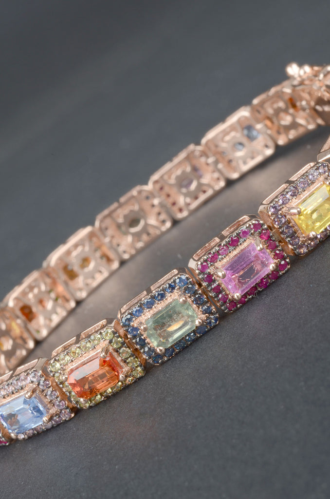 Colors of Sapphire and Multi Gemstone Bracelet