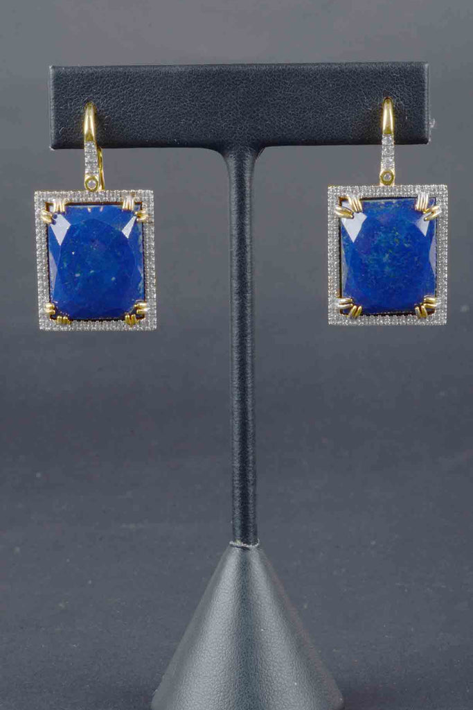 Rectangular Faceted Gemstone Earrings
