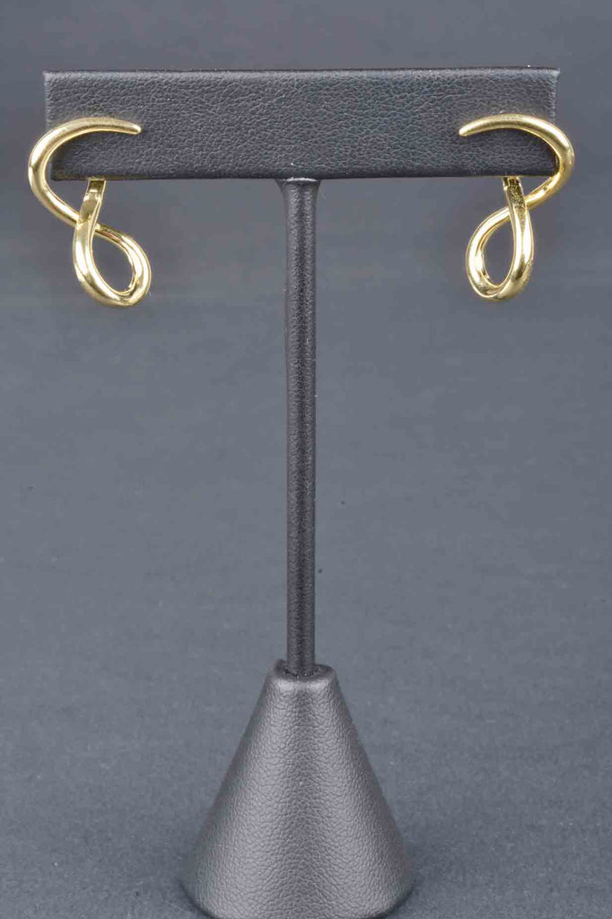 Sterling Figure 8 Dimensional Hinged Hoop Earrings