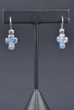 Sterling Handmade Roman Glass Cross Earrings