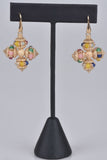 Florentine Sterling Ornate Beaded Cross Earrings