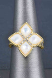 Handmade Mother of Pearl Clover Band Ring