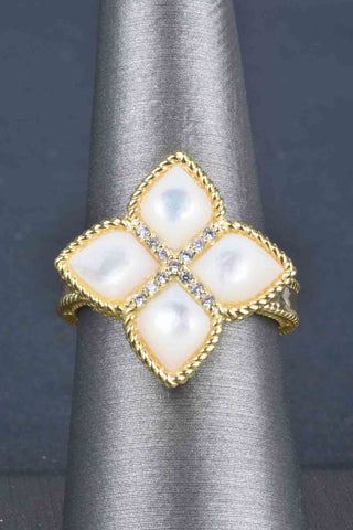 Handmade Bali Sterling Silver Cushion Checkerboard Cut Gemstone Ring