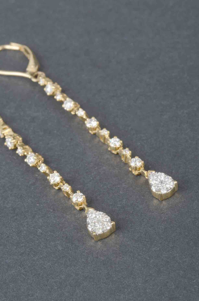 14K Gold 3/4ct. Diamond Linear Earrings