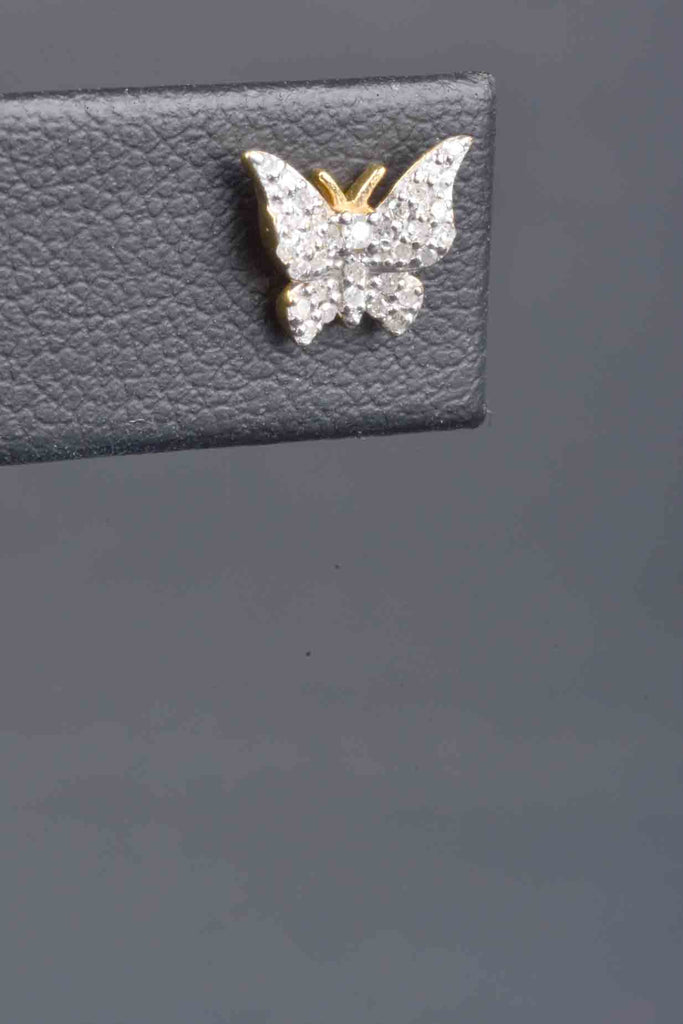 Sterling 1/5ct Diamond Handmade Butterfly Stud Earrings