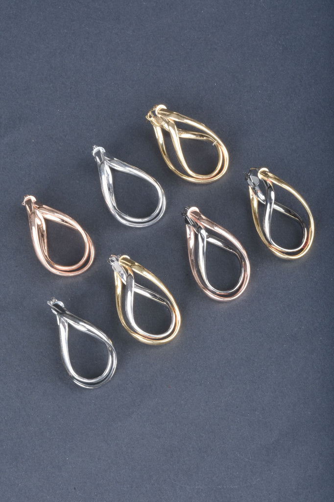 Italian Sterling Perfect Double Loop Hoop Earrings