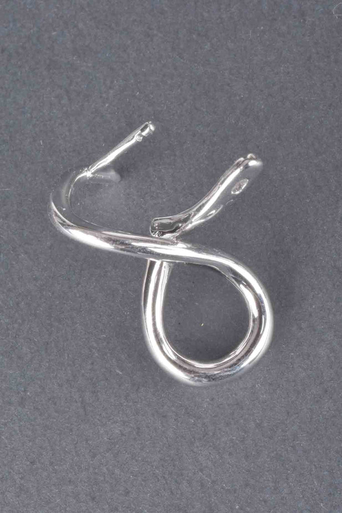Sterling Figure 8 Dimensional Hinged Hoop Earrings
