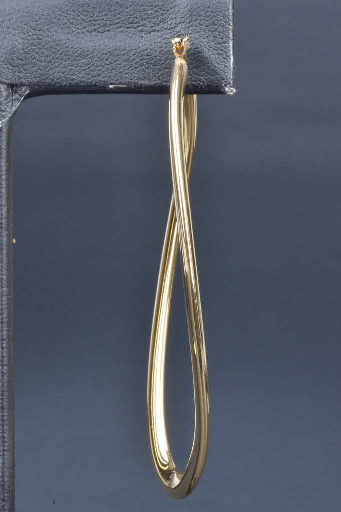 Italian Sterling Polished Elongated Twist Hoop Earrings