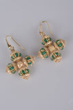 Florentine Sterling Ornate Beaded Cross Earrings