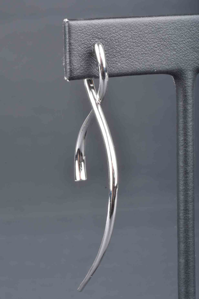 Sterling Polished Elongated Curve Swirl Earrings