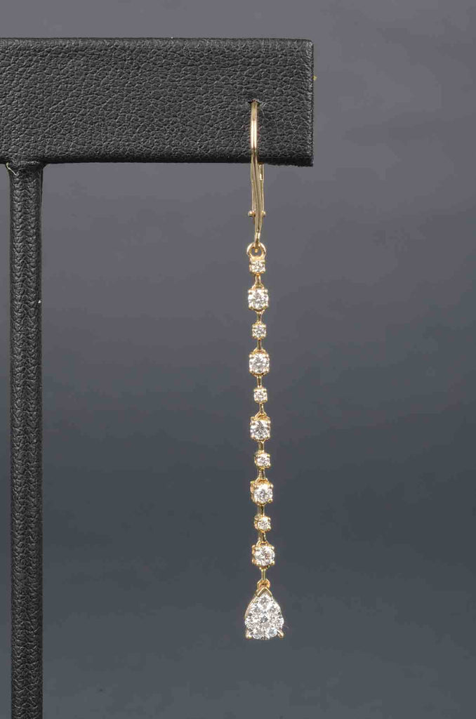 14K Gold 3/4ct. Diamond Linear Earrings