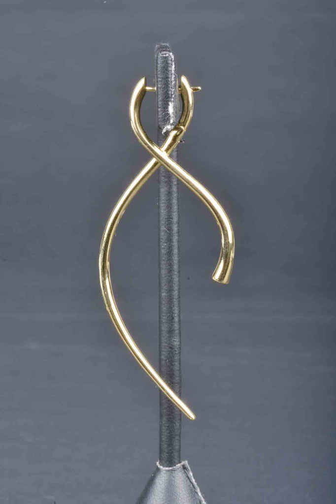 Sterling Polished Elongated Curve Swirl Earrings