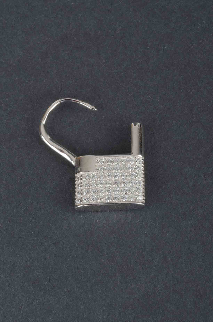 Sterling Pave Couture Inspired Padlock Earrings