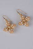 Florentine Sterling Ornate Beaded Cross Earrings