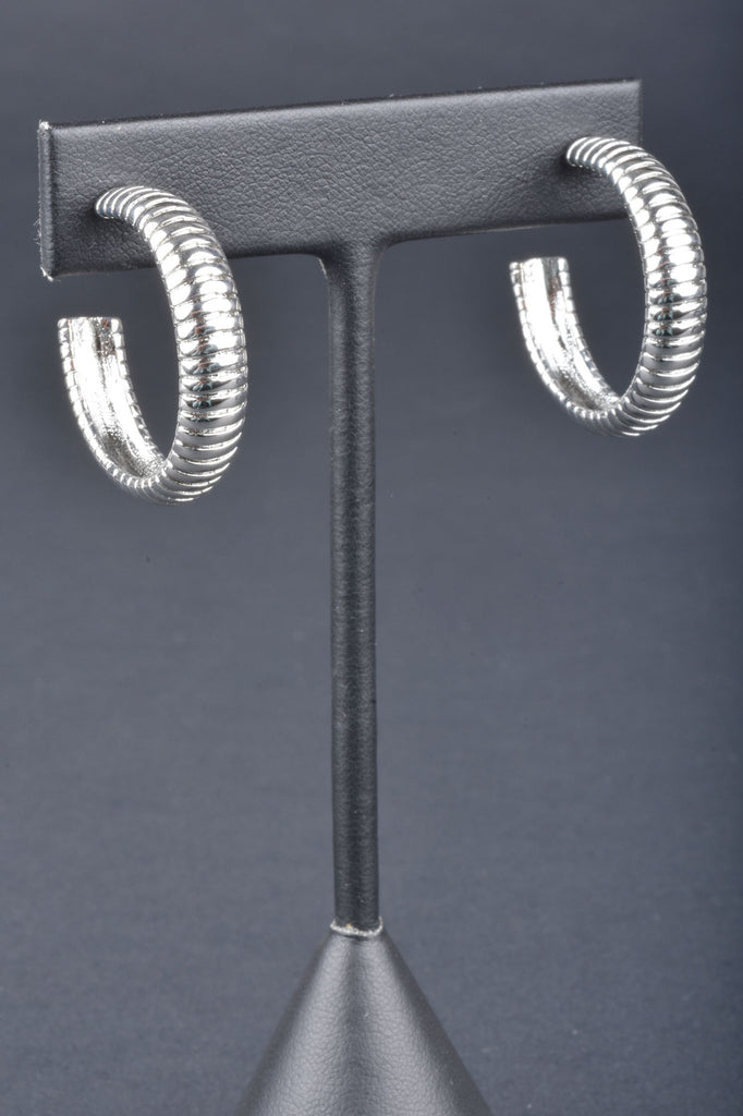 Handmade Tubogas Design 1-1/8" Hoop Earrings