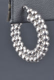 Italian Sterling Handmade Caviar Beads Double Hoop Earrings