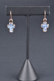 Sterling Handmade Roman Glass Cross Earrings