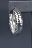 Italian Bold Tubogas Design Ribbed Hoop Earrings