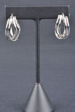Italian Sterling Double Wave Design 3D Hoop Earrings