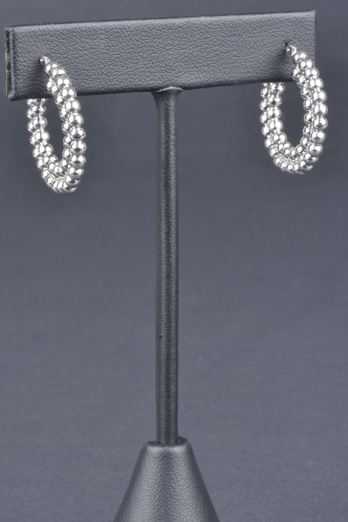 Italian Sterling Handmade Caviar Beads Double Hoop Earrings