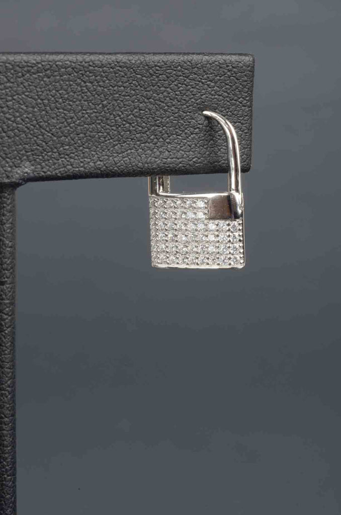 Sterling Pave Couture Inspired Padlock Earrings