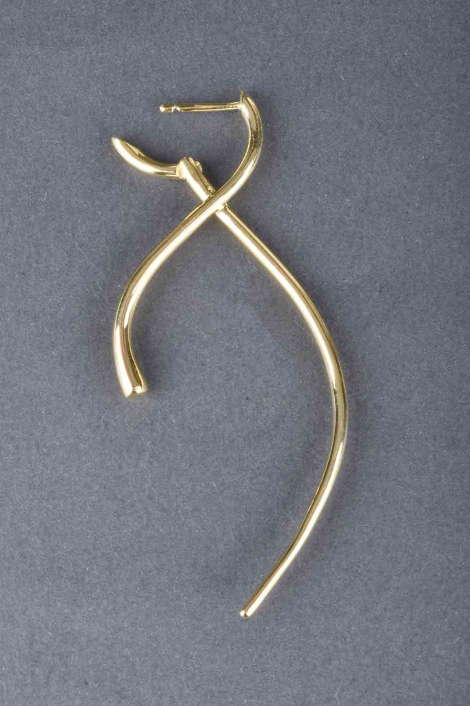 Sterling Polished Elongated Curve Swirl Earrings