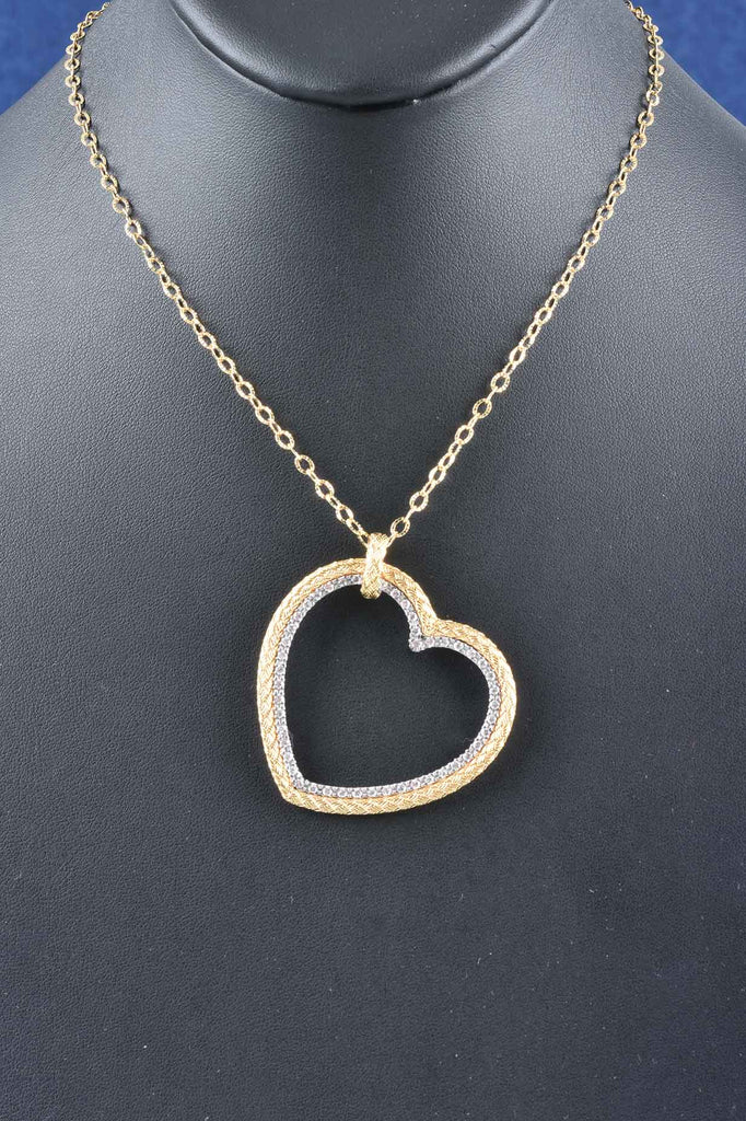 Italian Handmade Woven and Pave Heart Necklace