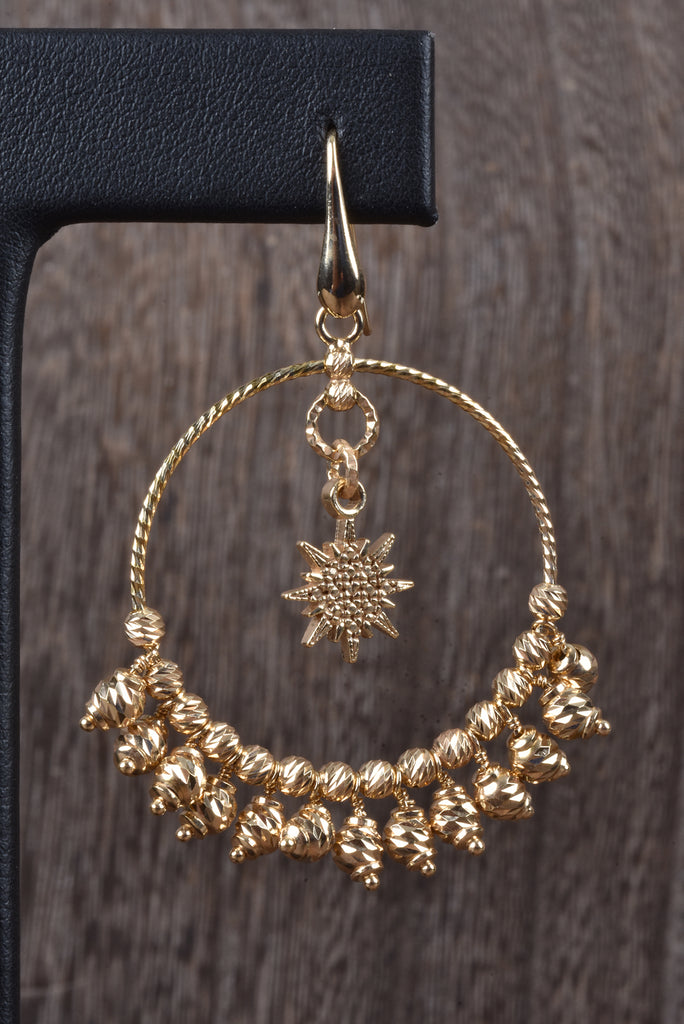 Florentine Handmade Star and Circle Bead Drop Earrings