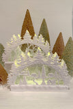 Lighted Christmas Scene Glitter Swirl Arch