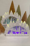 Lighted Christmas Scene Glitter Swirl Arch