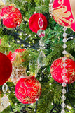Christmas Red Flowers European Glass Ornaments, Set of 6