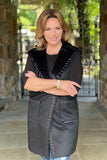 Luxe Black Sweater Vest Cardigan