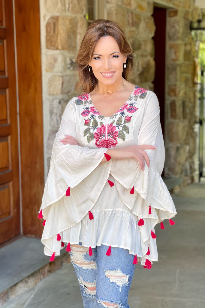 Ivory Embroidered Caftan