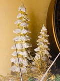 Gold Snowy Tabletop Christmas Trees, Set of 4