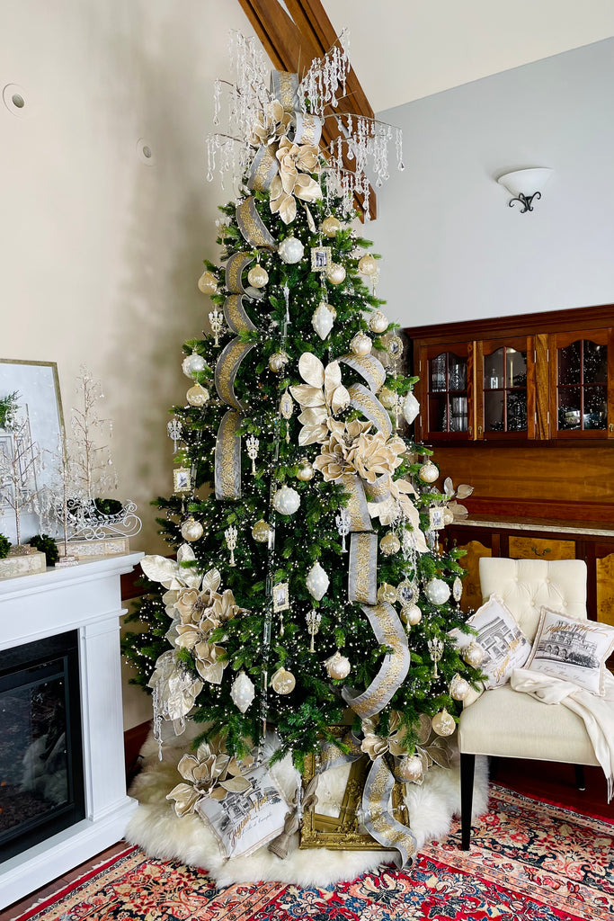 Pearl Delicate Winter Blossoms European Glass Ornaments, Set of 6