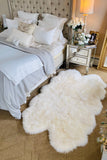 Luxury Size Lined and Padded Ivory Sheepskin Rug, 72x44