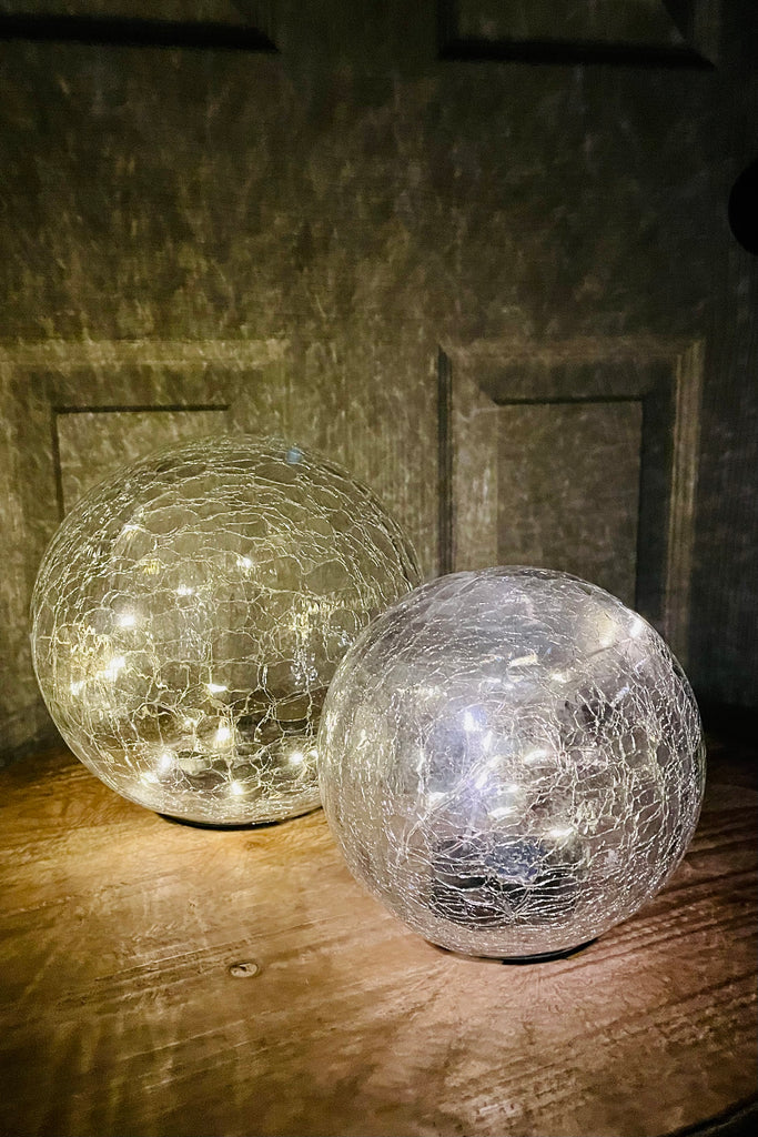 Solar Orb on Stake with Fairy Lights