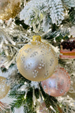 Pearl Delicate Winter Blossoms European Glass Ornaments, Set of 6