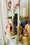 Gold Iron Candlesticks, Set of 2