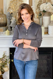 Charcoal Italian Made Button Front Shirt