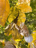 Shiny Gold Magnolia Leaf Sprays, Set of 3