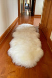 Luxury Size Lined and Padded Ivory Sheepskin Rug, 72x27