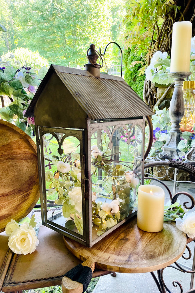 24" Antiqued Terrarium Lantern
