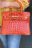 The Hutton Fire Orange Croco Bag