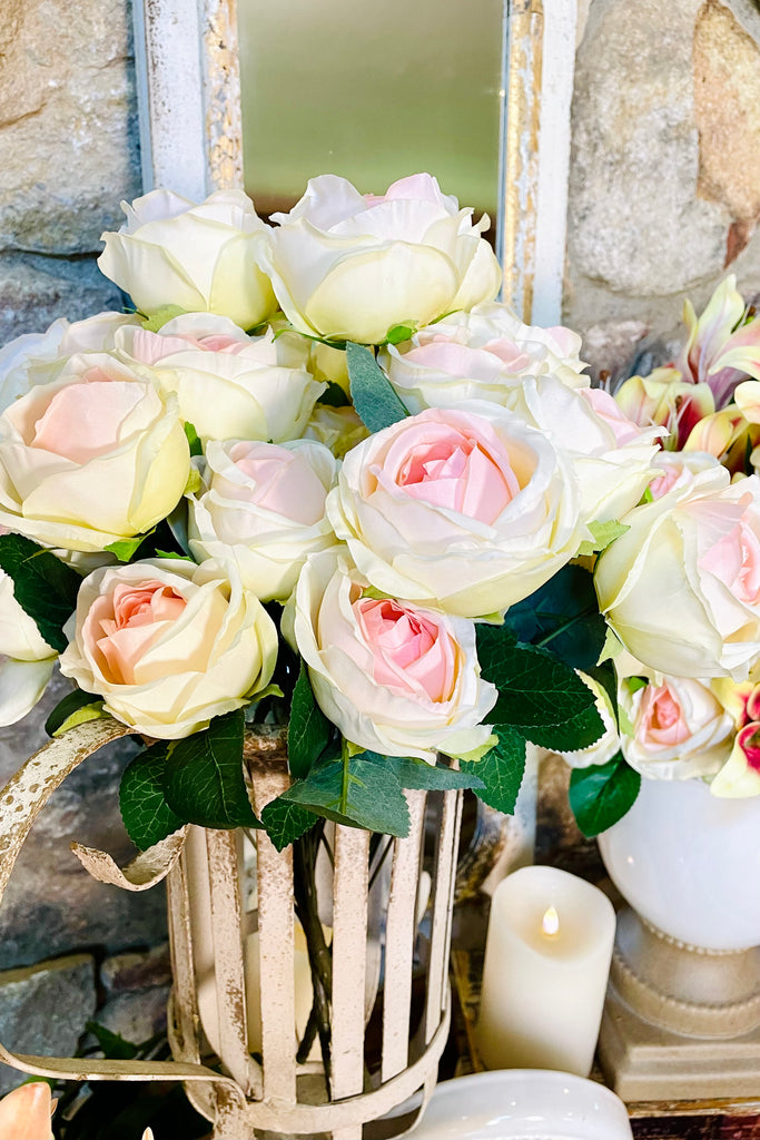 18.5” Eden Rose Bush in Pink / Green, Set of 2
