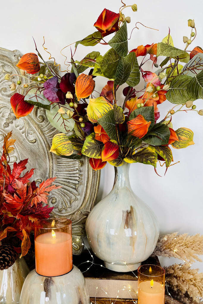Chinese Lantern, Berry and Gingko Bouquet